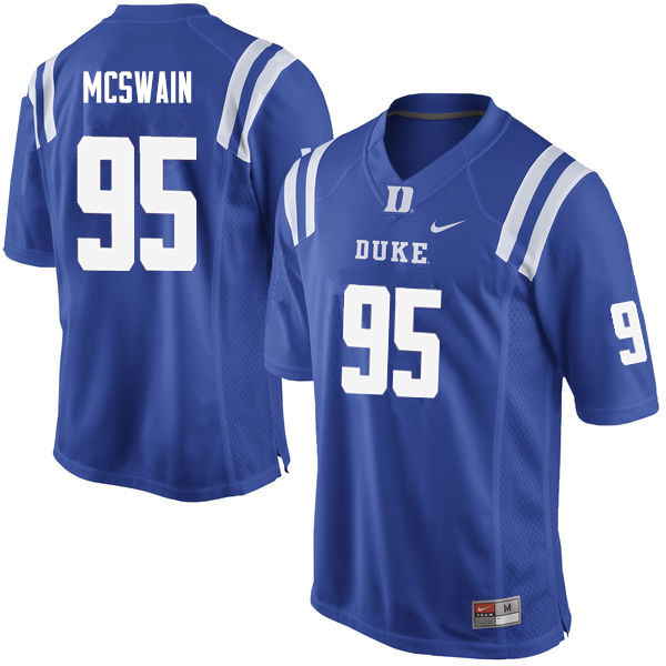 Men #95 Trevon McSwain Duke Blue Devils College Football Jerseys Sale-Blue - Click Image to Close
